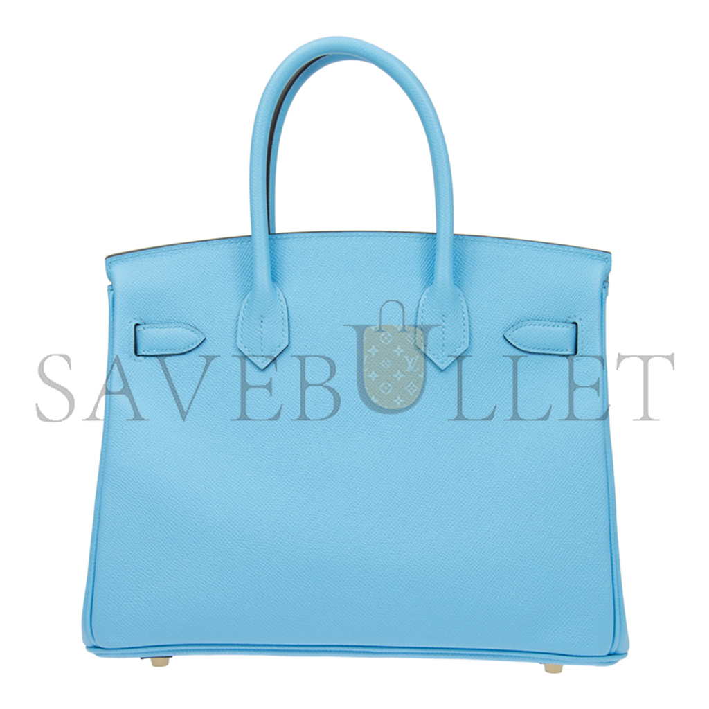 HERMES MASTER BIRKIN 25 SKY BLUE TOP HANDLE BAG BK307NEPGP (25*20*13cm)