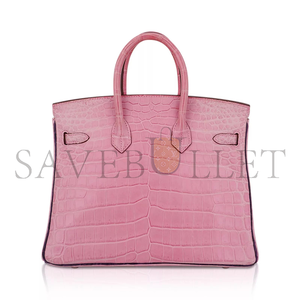 HERMES MASTER BIRKIN 25 CHERRY BLOSSOM MATTE CROCODILE BAG 2329343 (25*20*13cm)