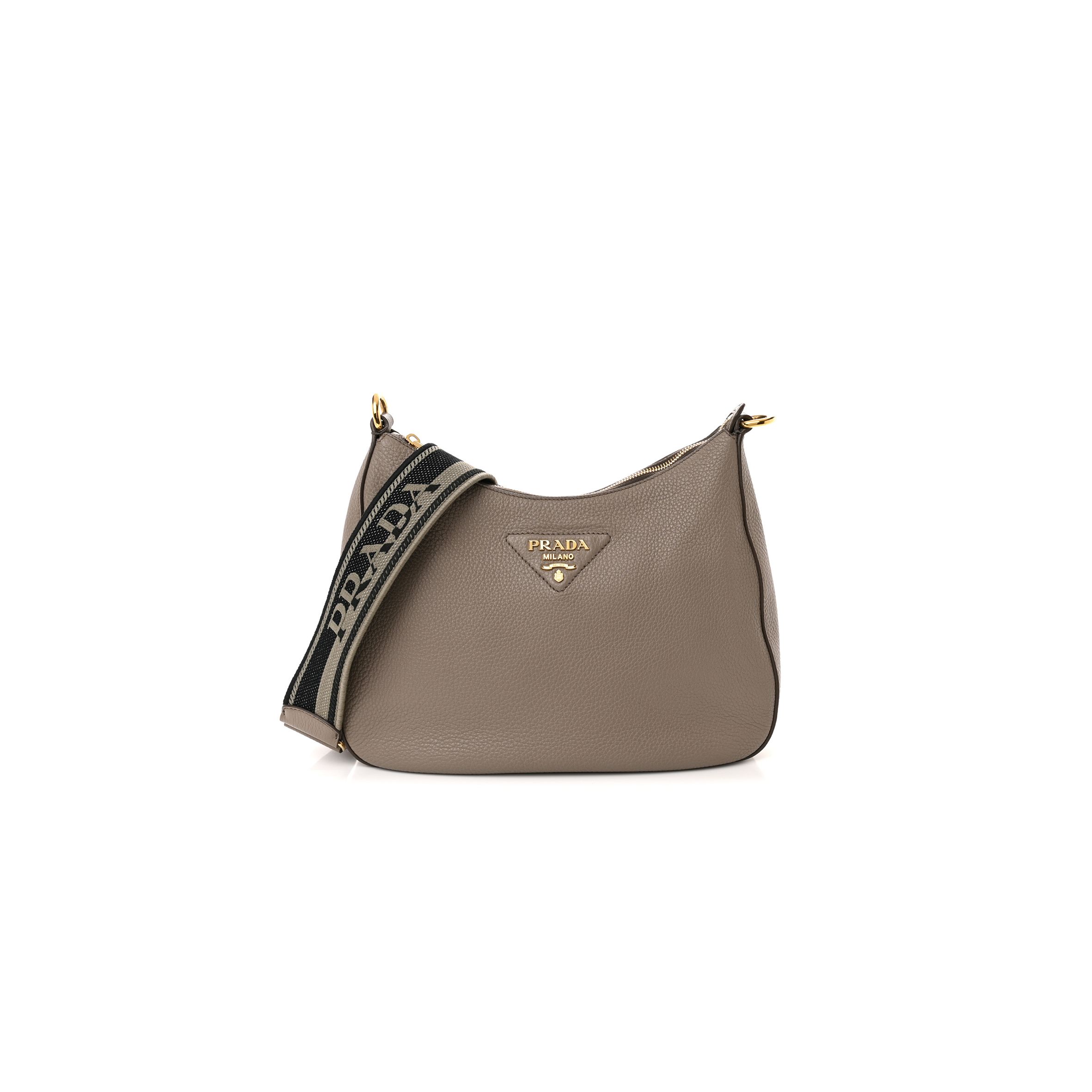 PRADA VITELLO DAINO HOBO CLAY GREY (30*25*8cm)